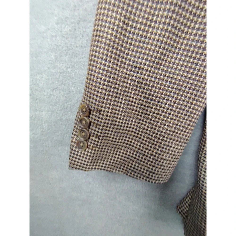 VTG‎ Lanificio Di Pray Mens Blazer 44 XT Houndstooth Canadian Silk Wool Blazer